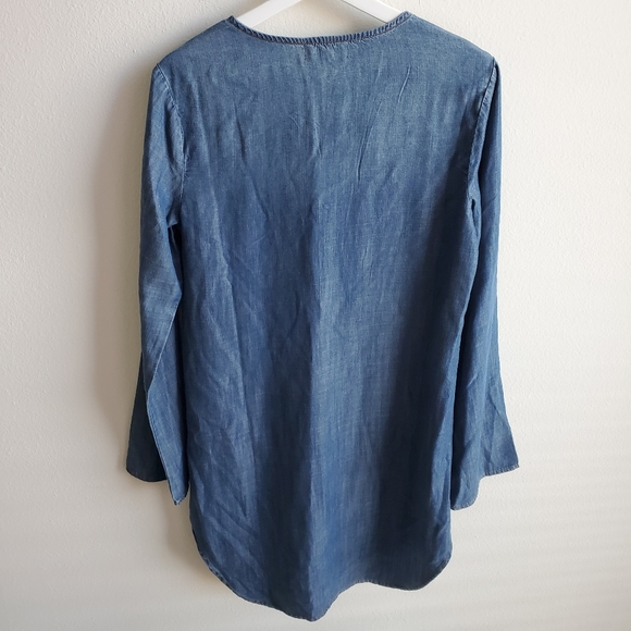 Cloth & Stone Chambray Lace-Up Tunic Dress - Picture 3 of 6